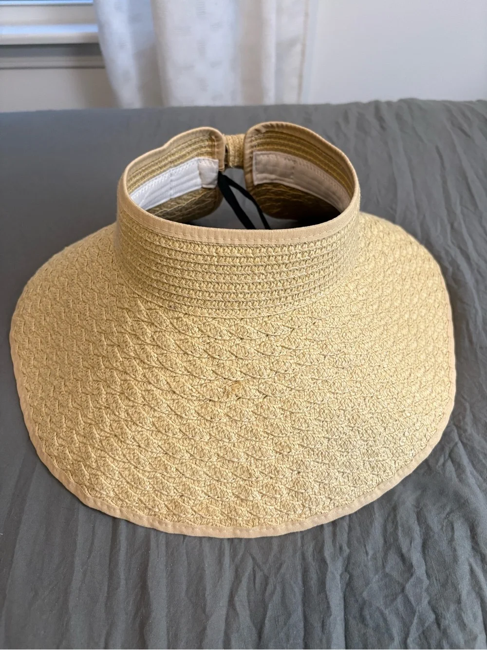 Magid Natural Straw Visor Hat with Bow